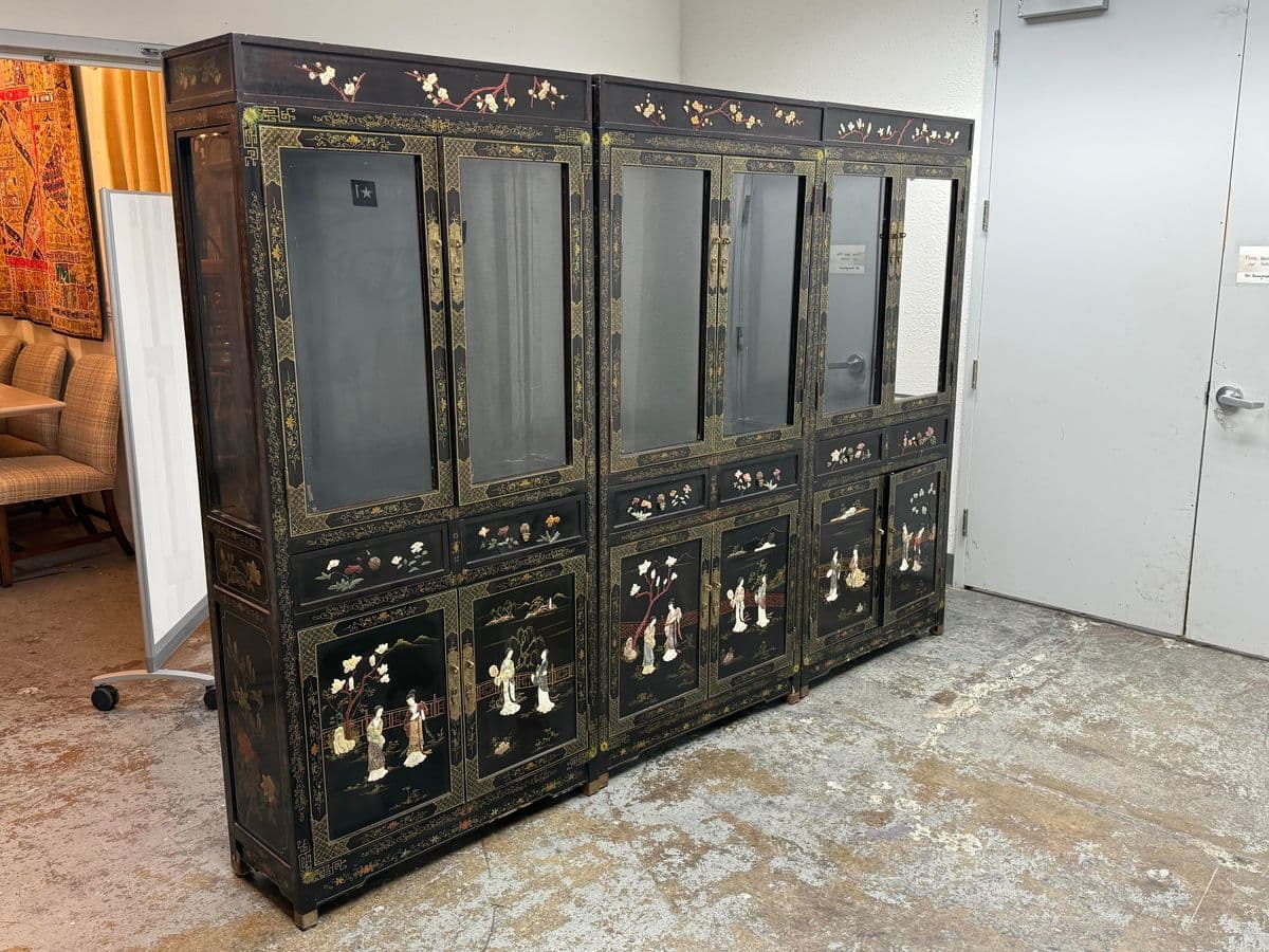 Circa 1970's Chinese Display Cabinets, Set of Three - Thumbnail 3