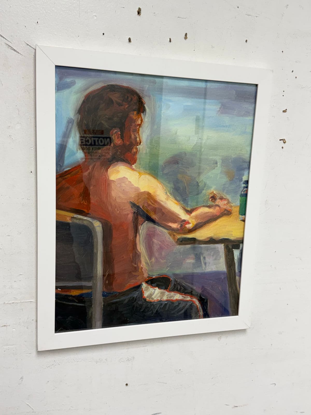 Figurative Artwork Man Waiting at the Window, Framed - Thumbnail 4