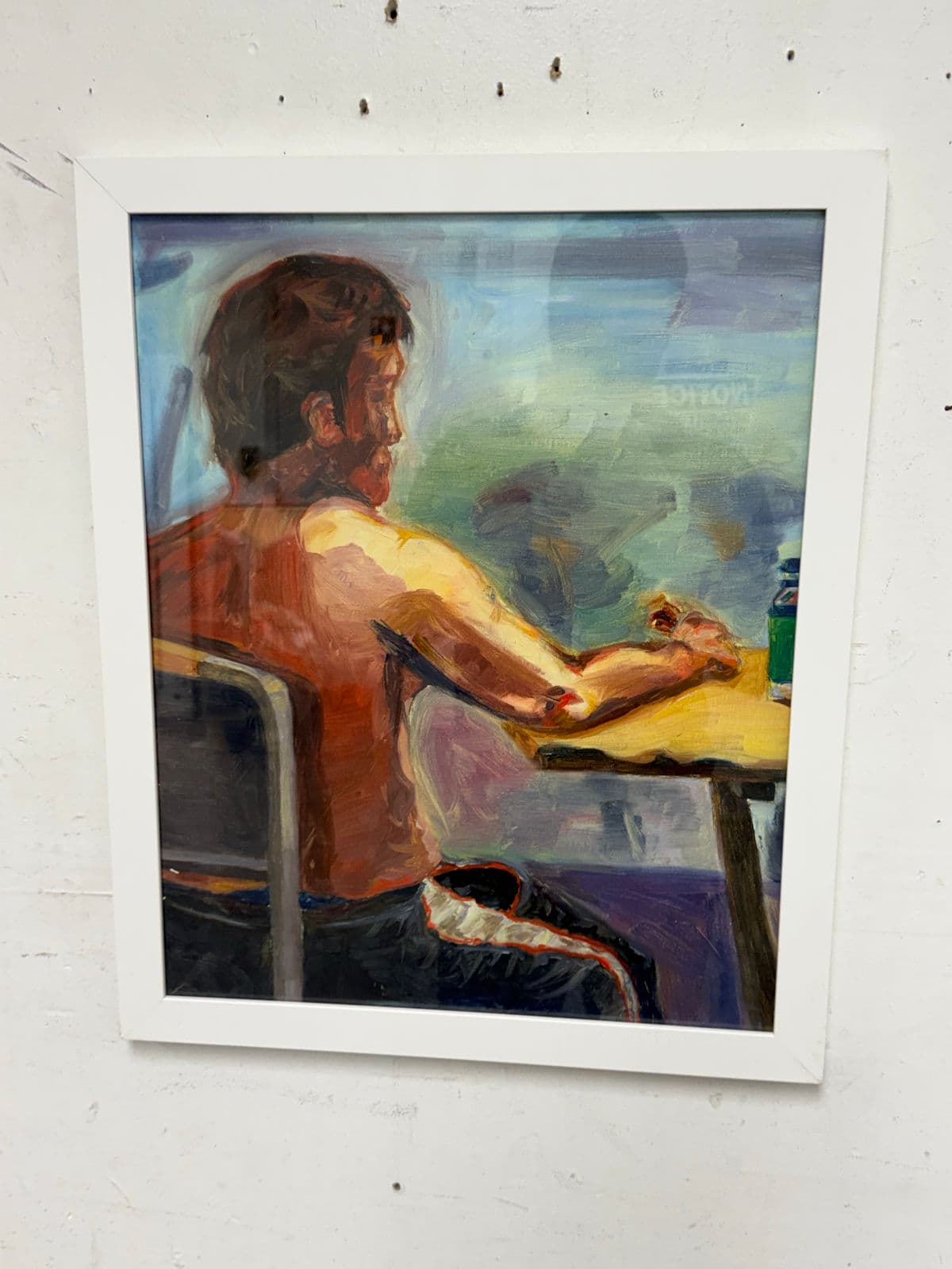 Figurative Artwork Man Waiting at the Window, Framed - Thumbnail 6