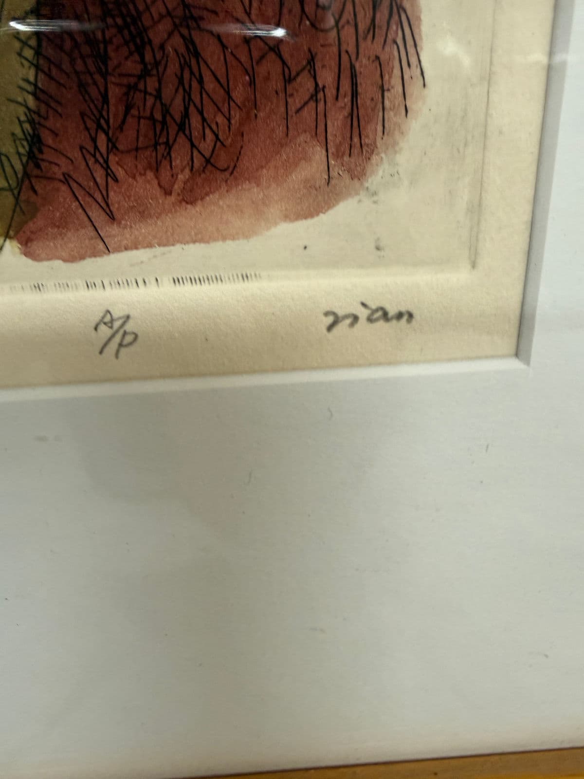 Artist Proof Artwork "Tibetan Man", Signed + Framed - Thumbnail 4