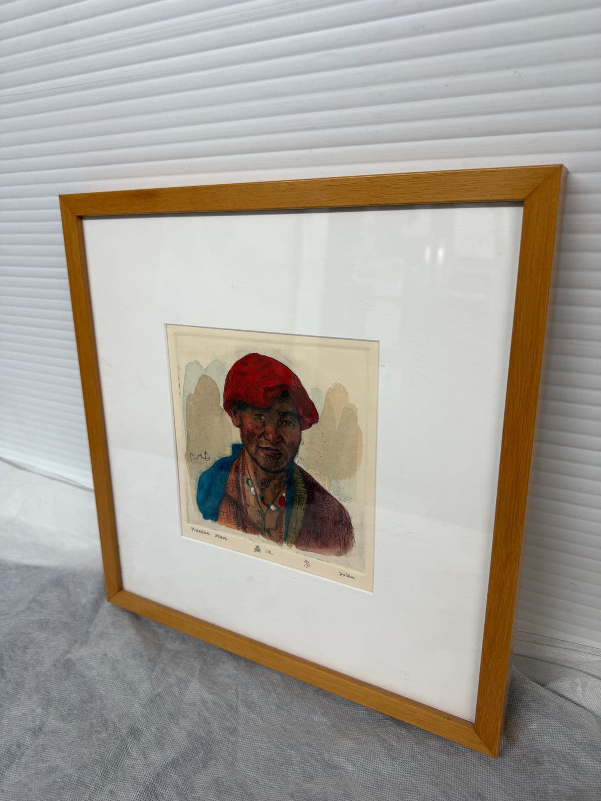Artist Proof Artwork "Tibetan Man", Signed + Framed - Thumbnail 11