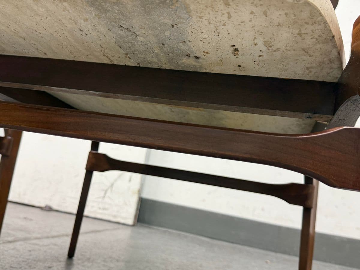 Bertha Schaefer for M. Singer & Sons Walnut/Travertine Tables, Pair - Thumbnail 13