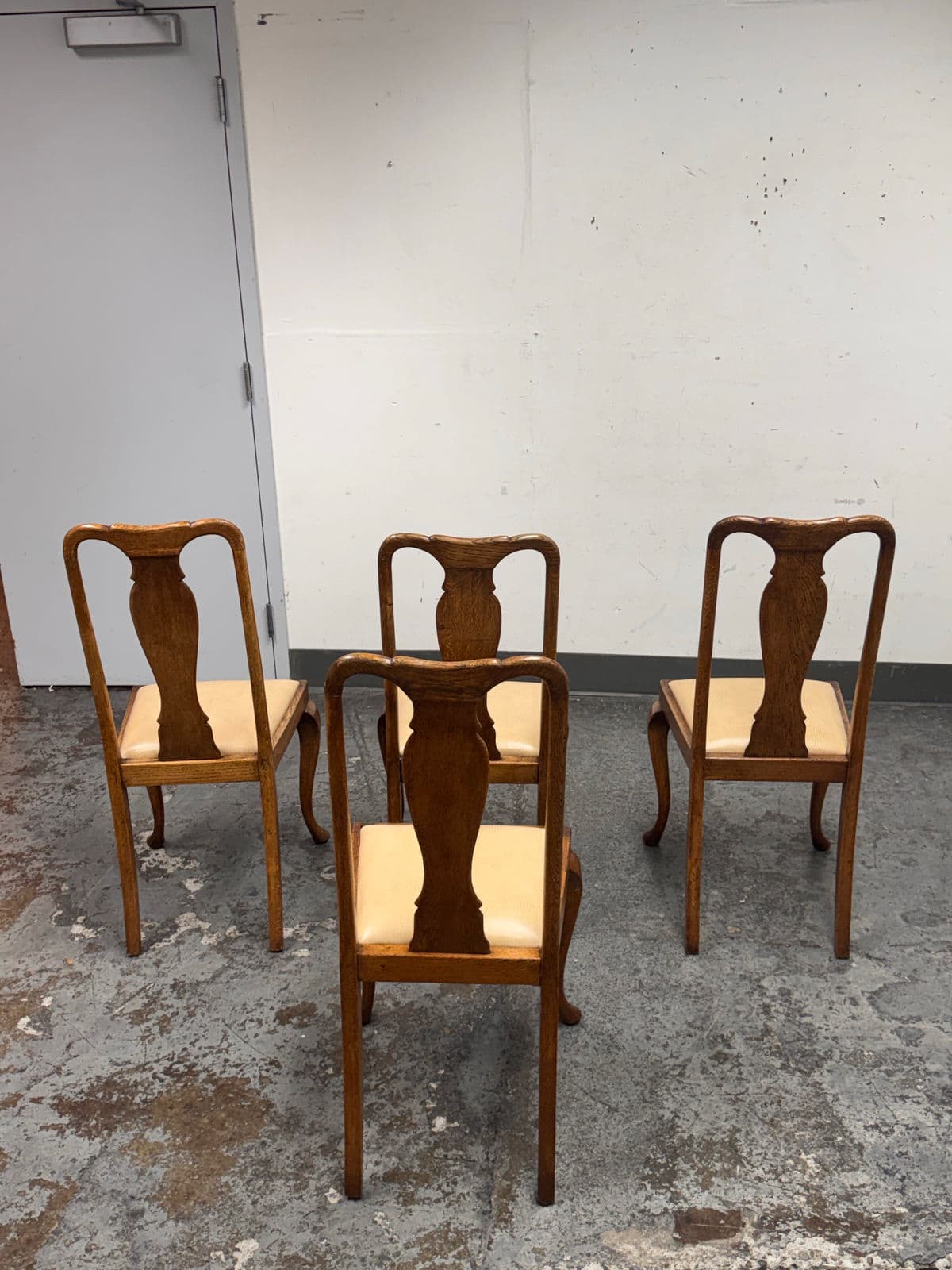 Antique Queen Anne Dining Side Chairs, Set of Four - Thumbnail 6