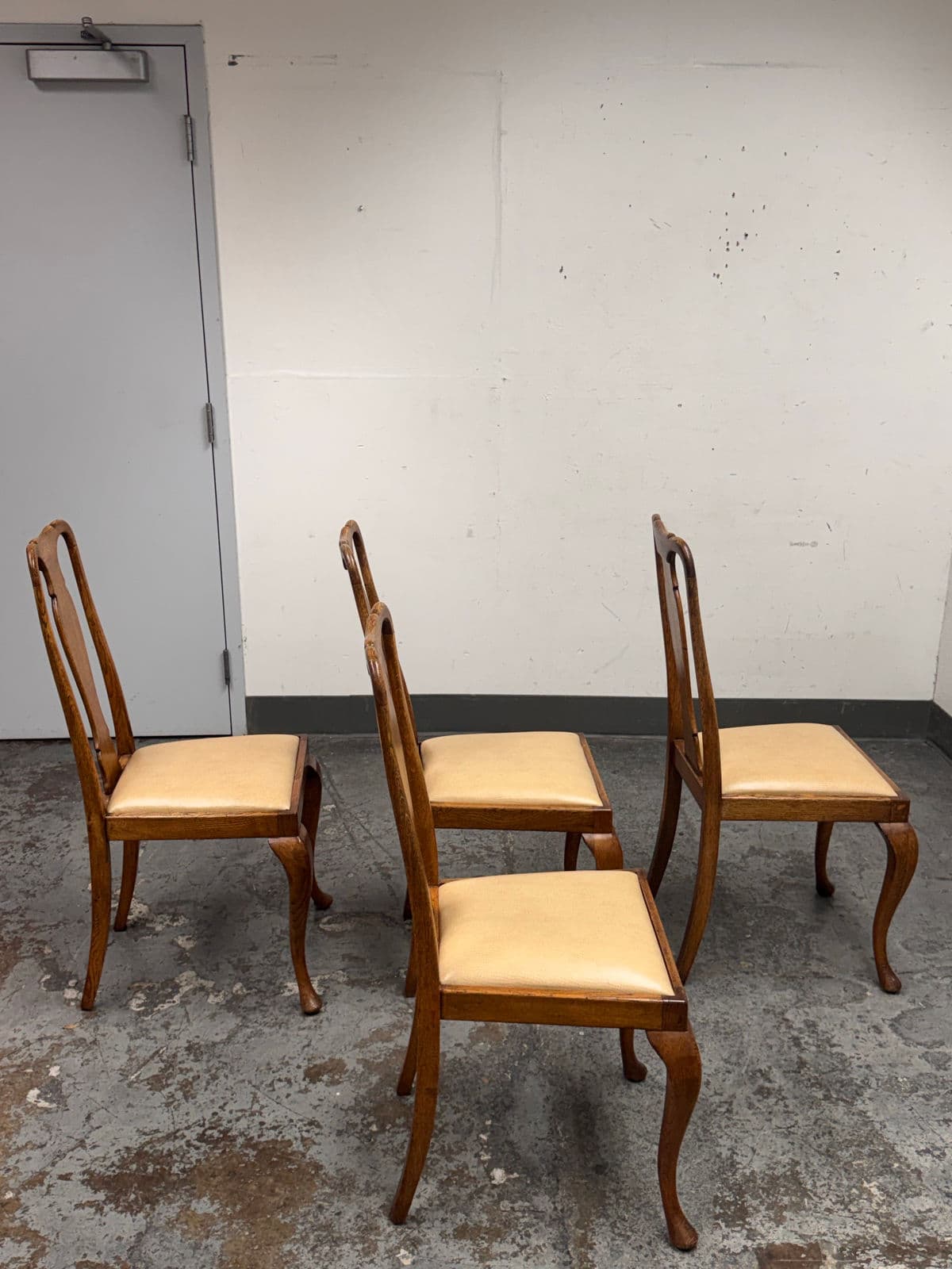 Antique Queen Anne Dining Side Chairs, Set of Four - Thumbnail 7