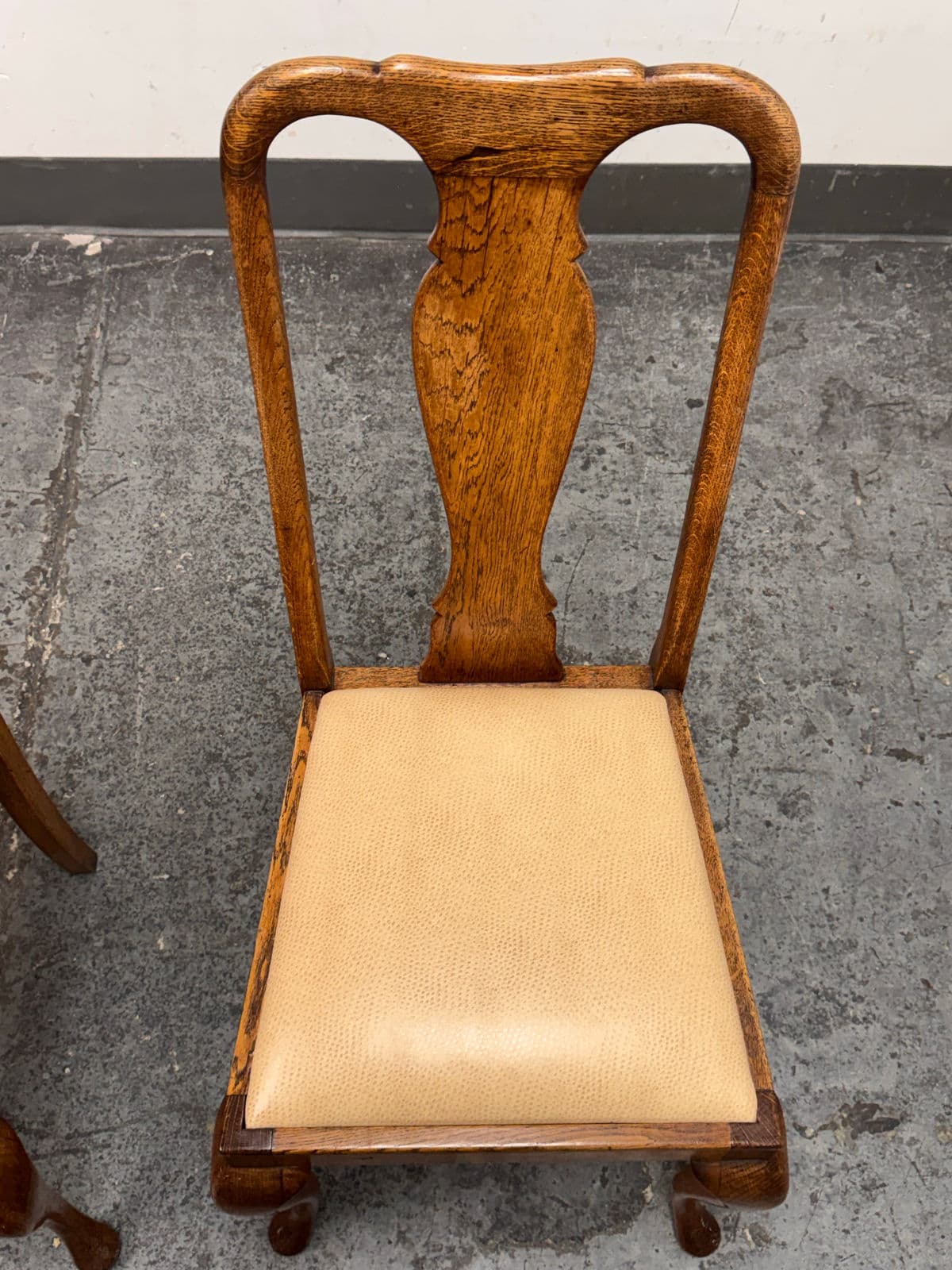 Antique Queen Anne Dining Side Chairs, Set of Four - Thumbnail 9