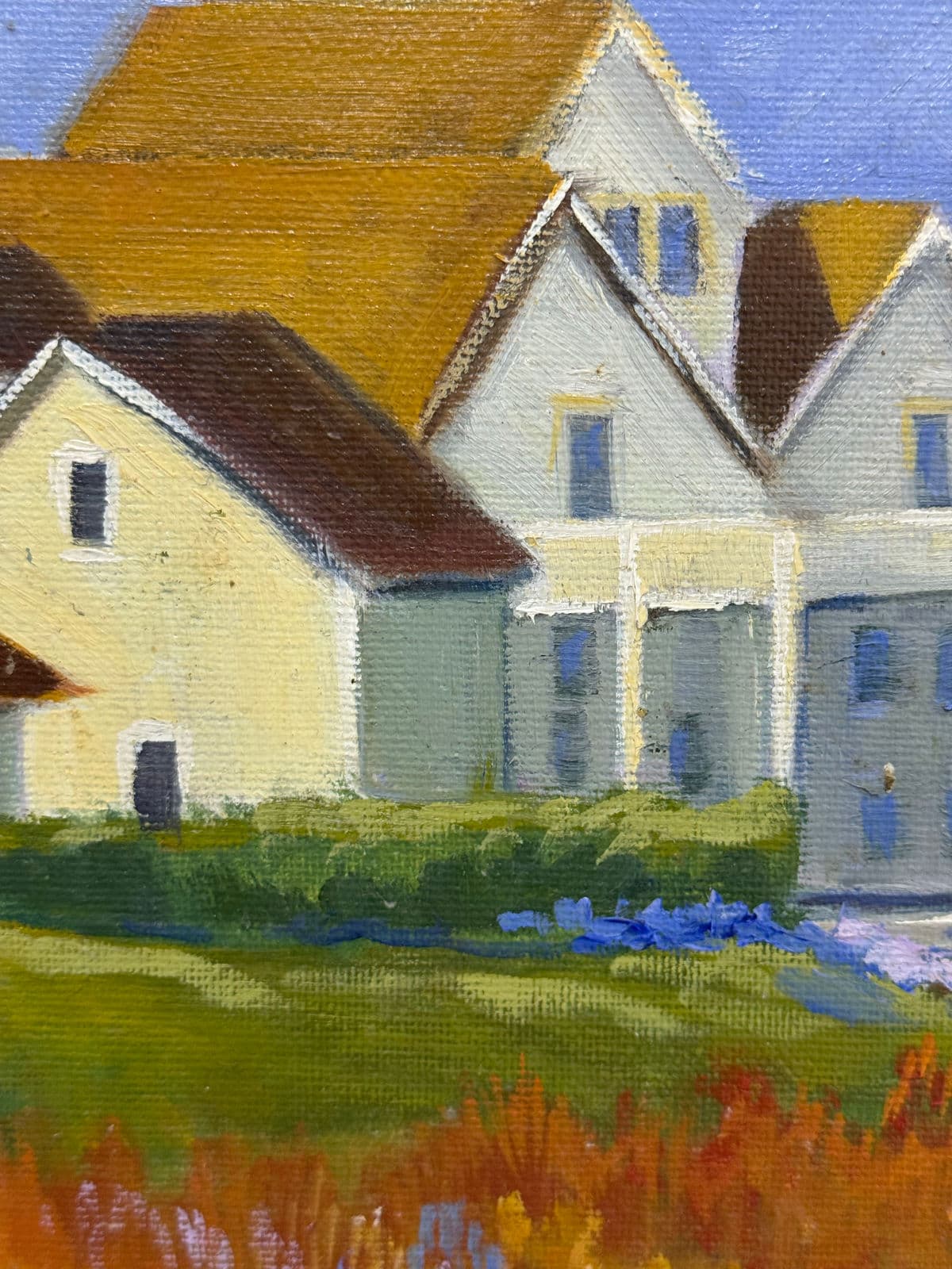 Impressionist Painting of White House in Flower Field, Framed - Thumbnail 11