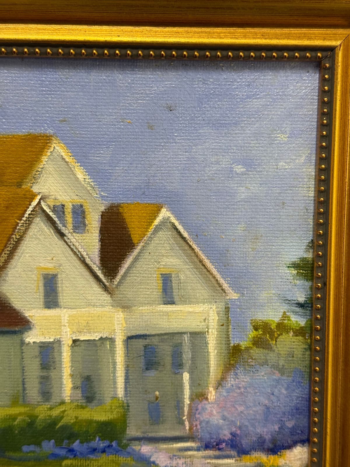 Impressionist Painting of White House in Flower Field, Framed - Thumbnail 9