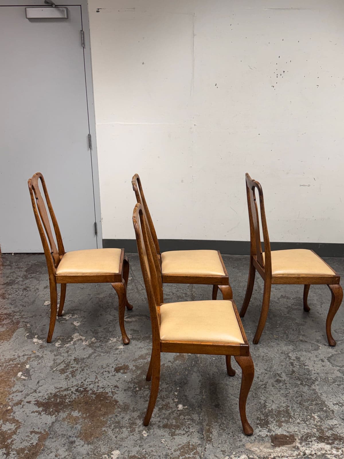 Antique Queen Anne Dining Side Chairs, Set of Four - Thumbnail 5