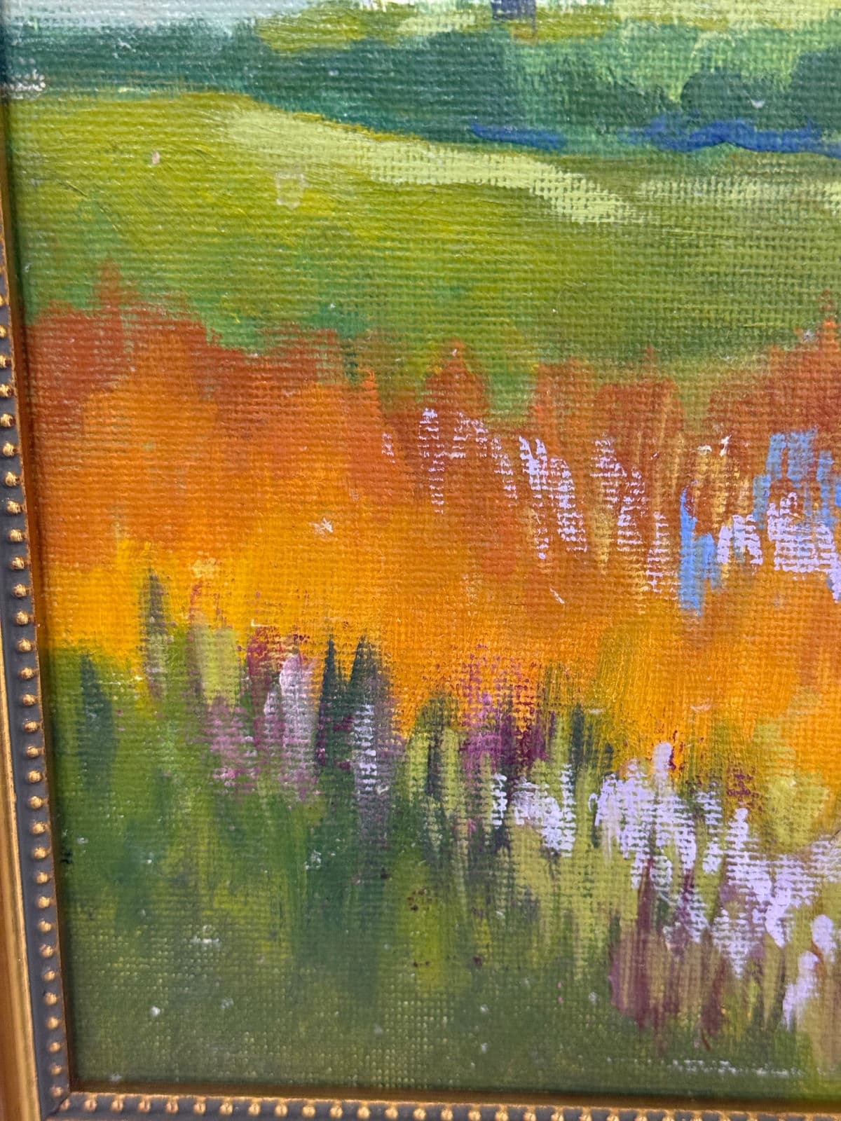 Impressionist Painting of White House in Flower Field, Framed - Thumbnail 8