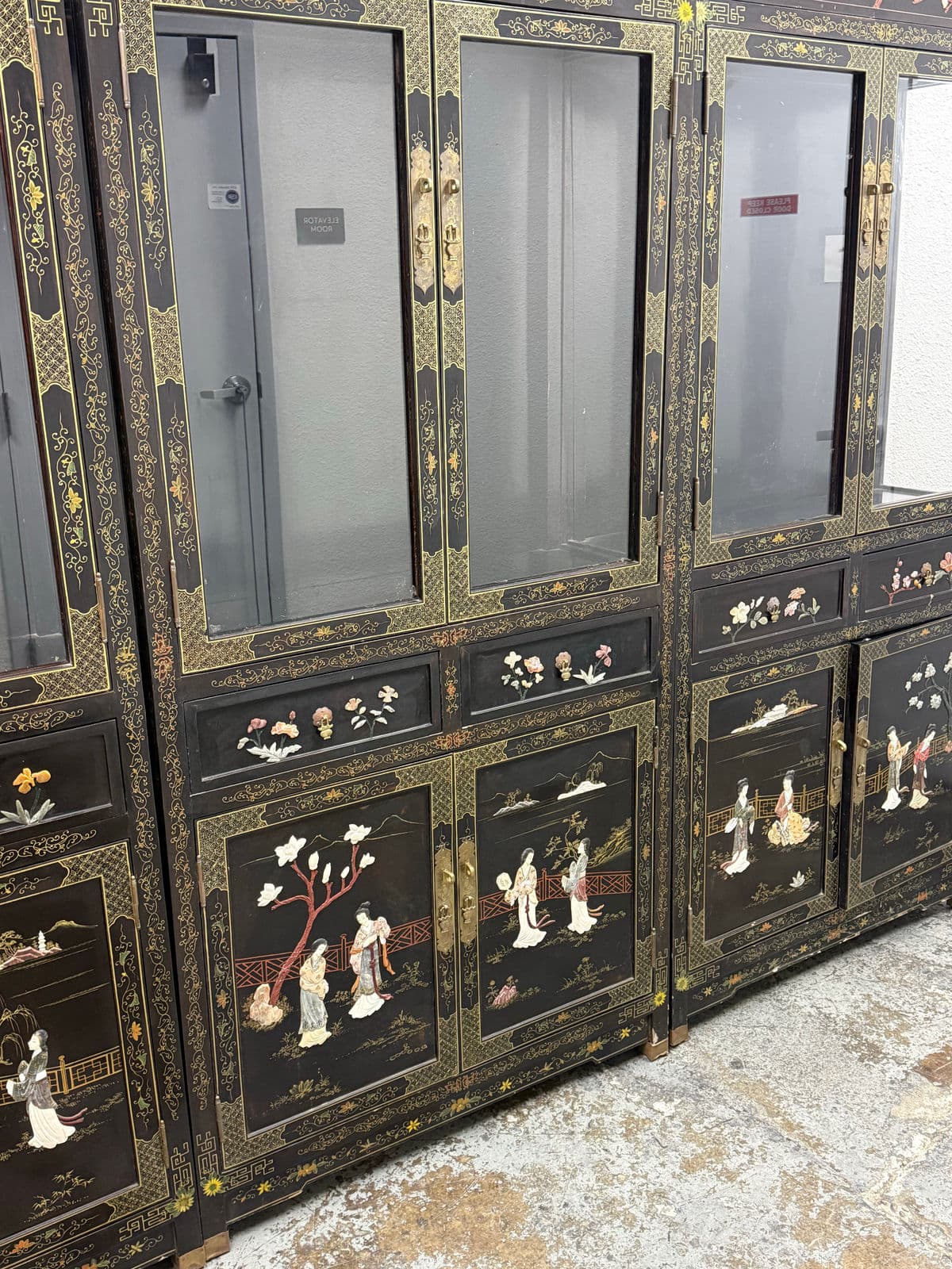 Circa 1970's Chinese Display Cabinets, Set of Three - Thumbnail 11