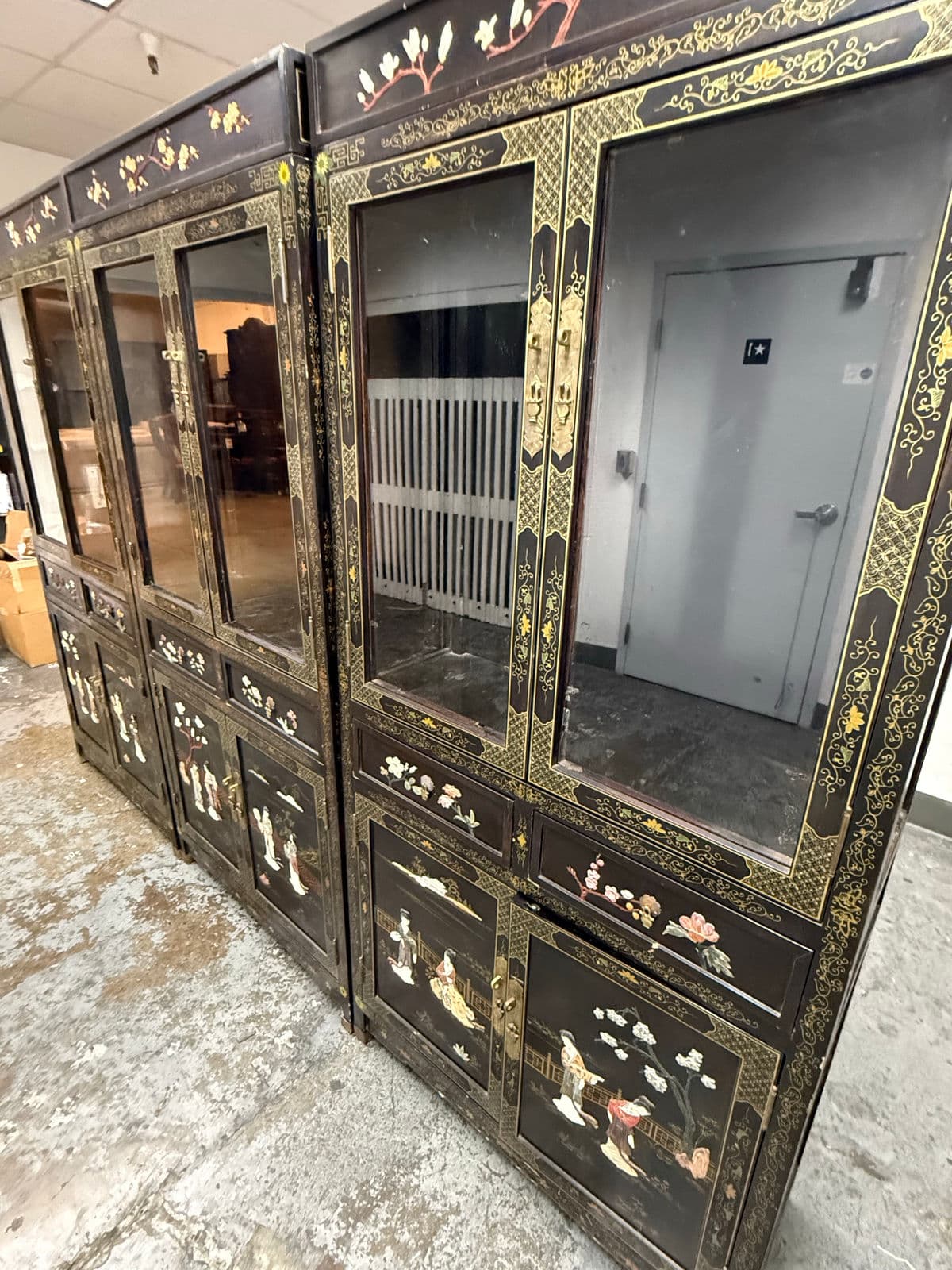 Circa 1970's Chinese Display Cabinets, Set of Three - Thumbnail 4