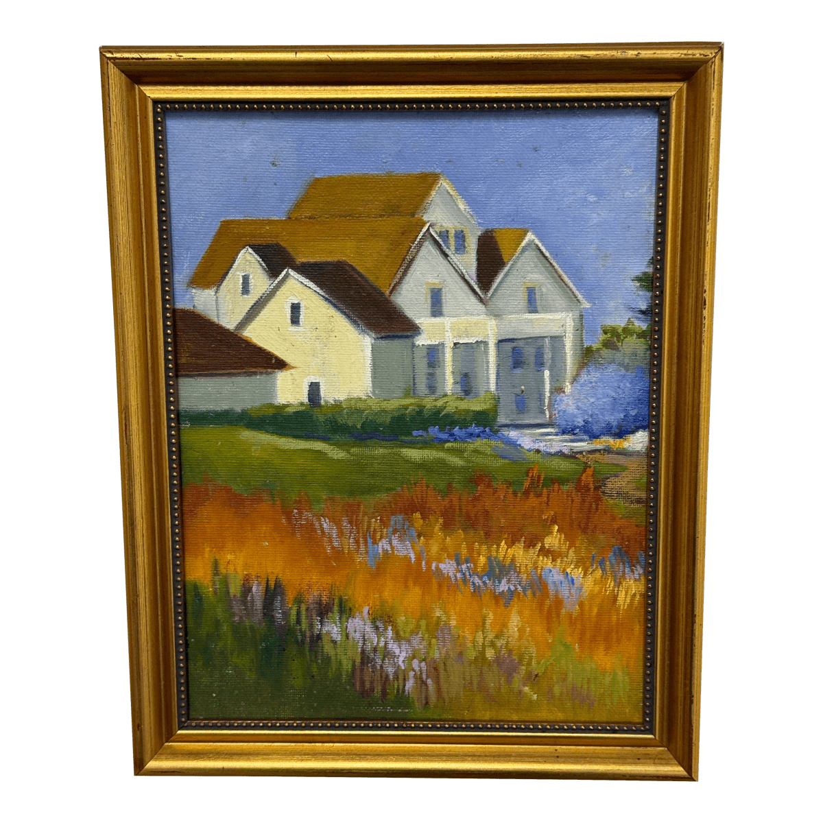 Impressionist Painting of White House in Flower Field, Framed - Thumbnail 2