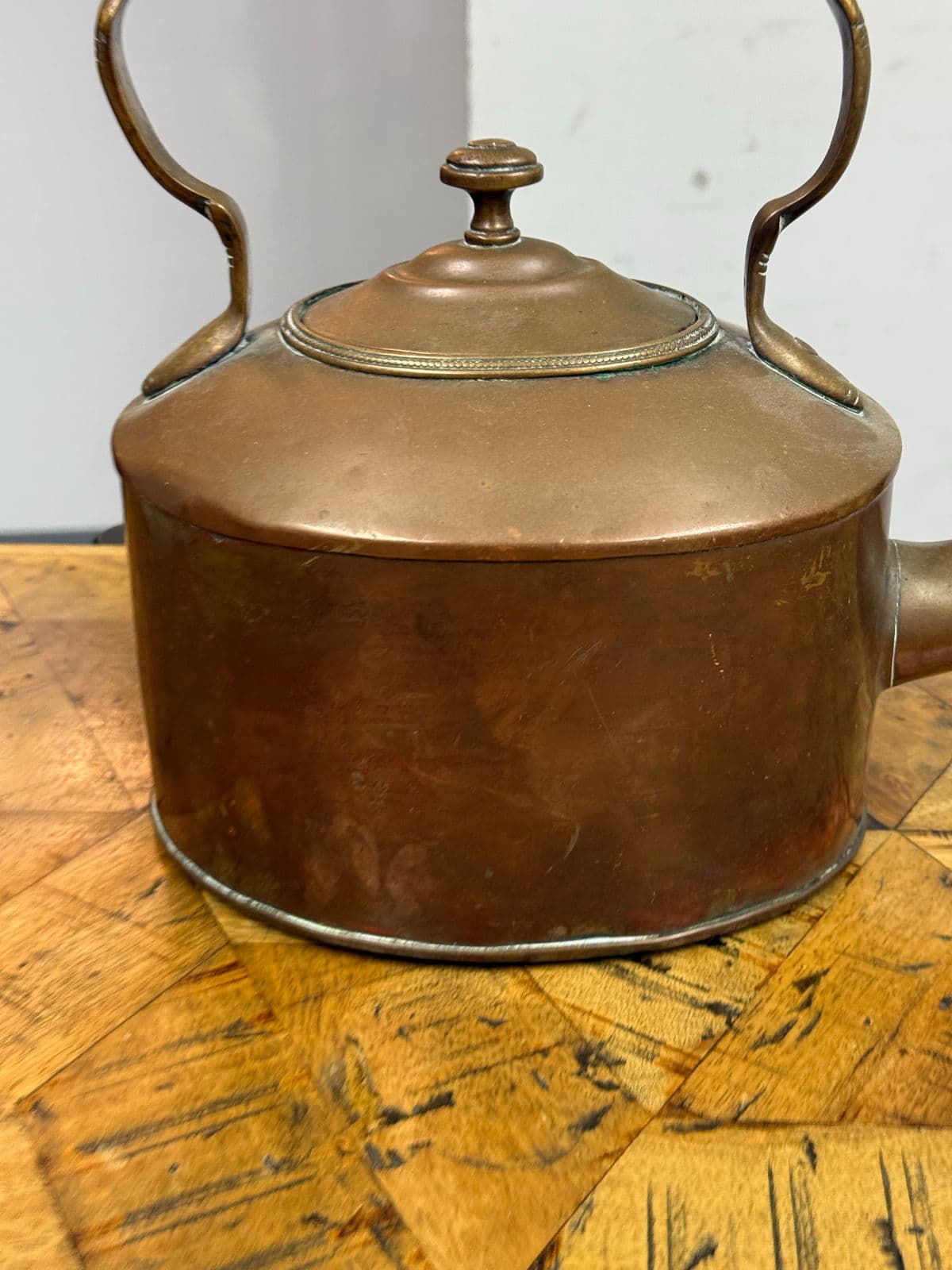 19th Century Cooper Kettle With Wooden Handle - Thumbnail 11