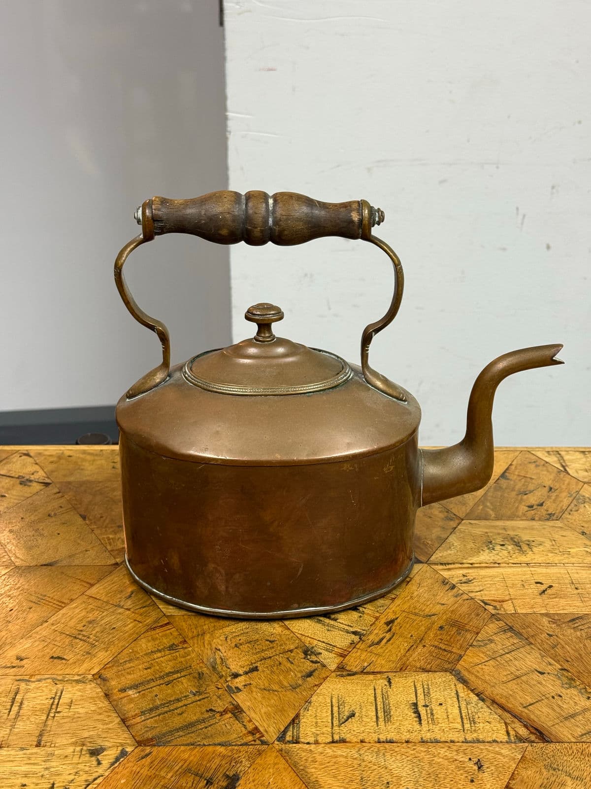 19th Century Cooper Kettle With Wooden Handle - Thumbnail 5