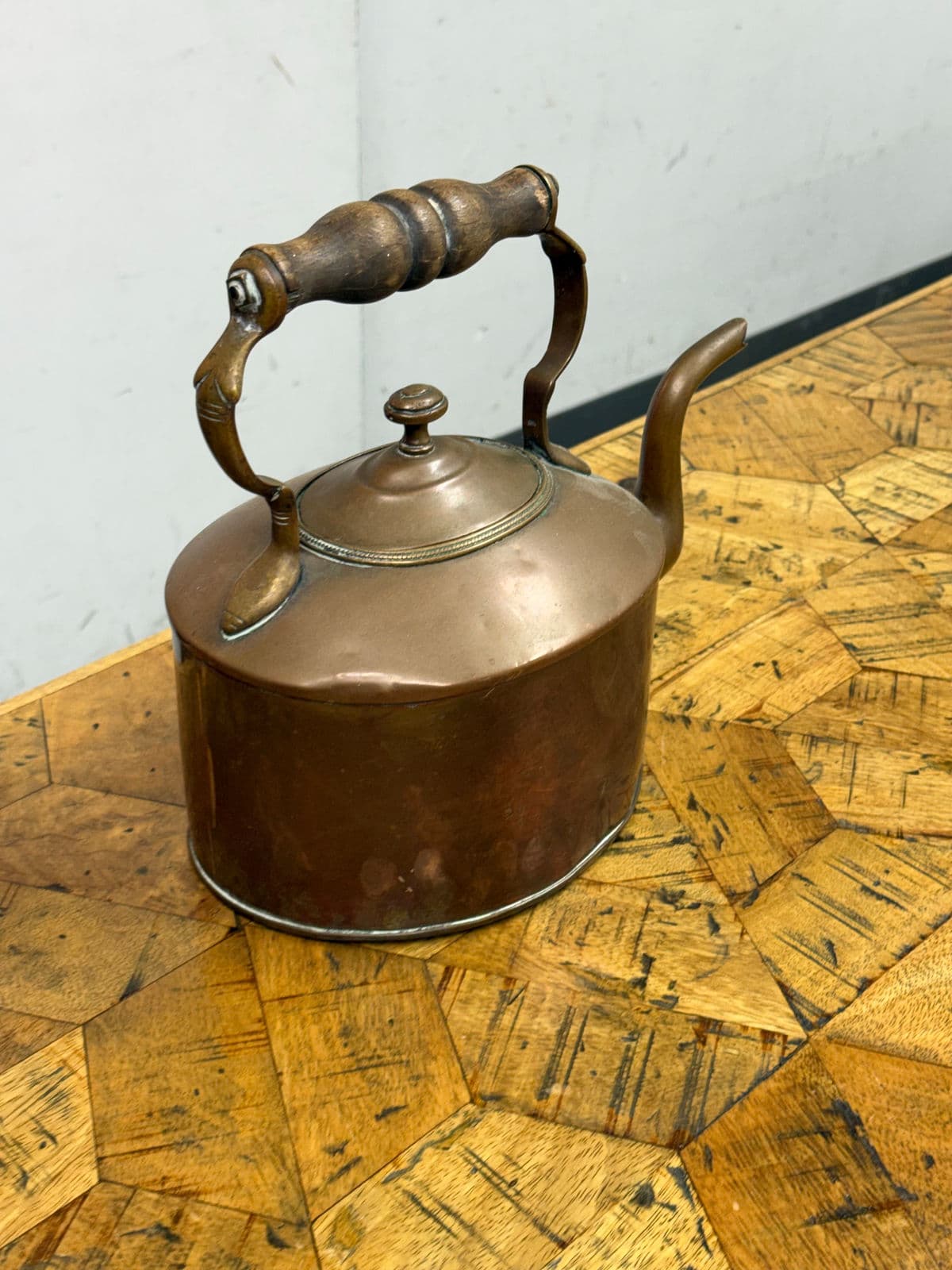 19th Century Cooper Kettle With Wooden Handle - Thumbnail 3