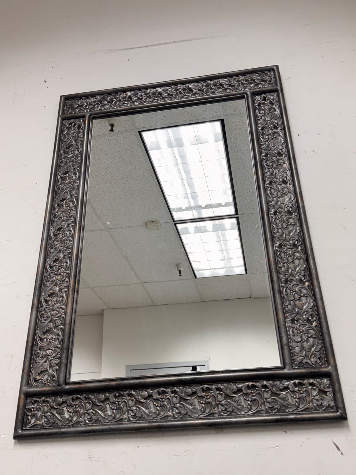 Metal Botanical Rectangular Wall Mirror - Thumbnail 7