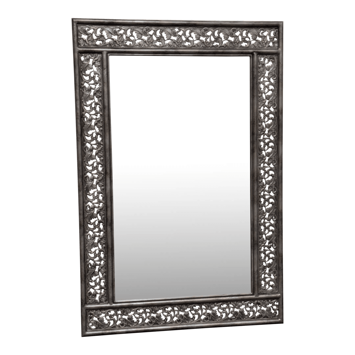 Metal Botanical Rectangular Wall Mirror - Thumbnail 2