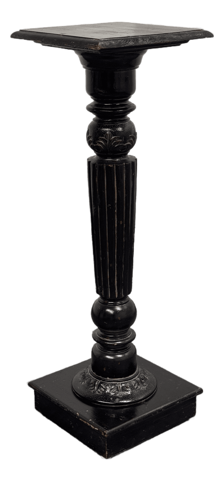 Vintage Wood Distressed Pedestal Table - Thumbnail 2