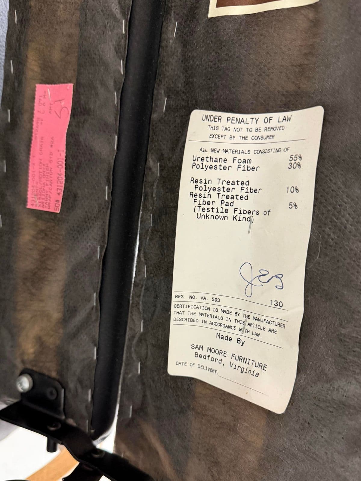 Sam Moore Arizona Onyx Leather + Tawny Finish Wood Recliner - Thumbnail 13