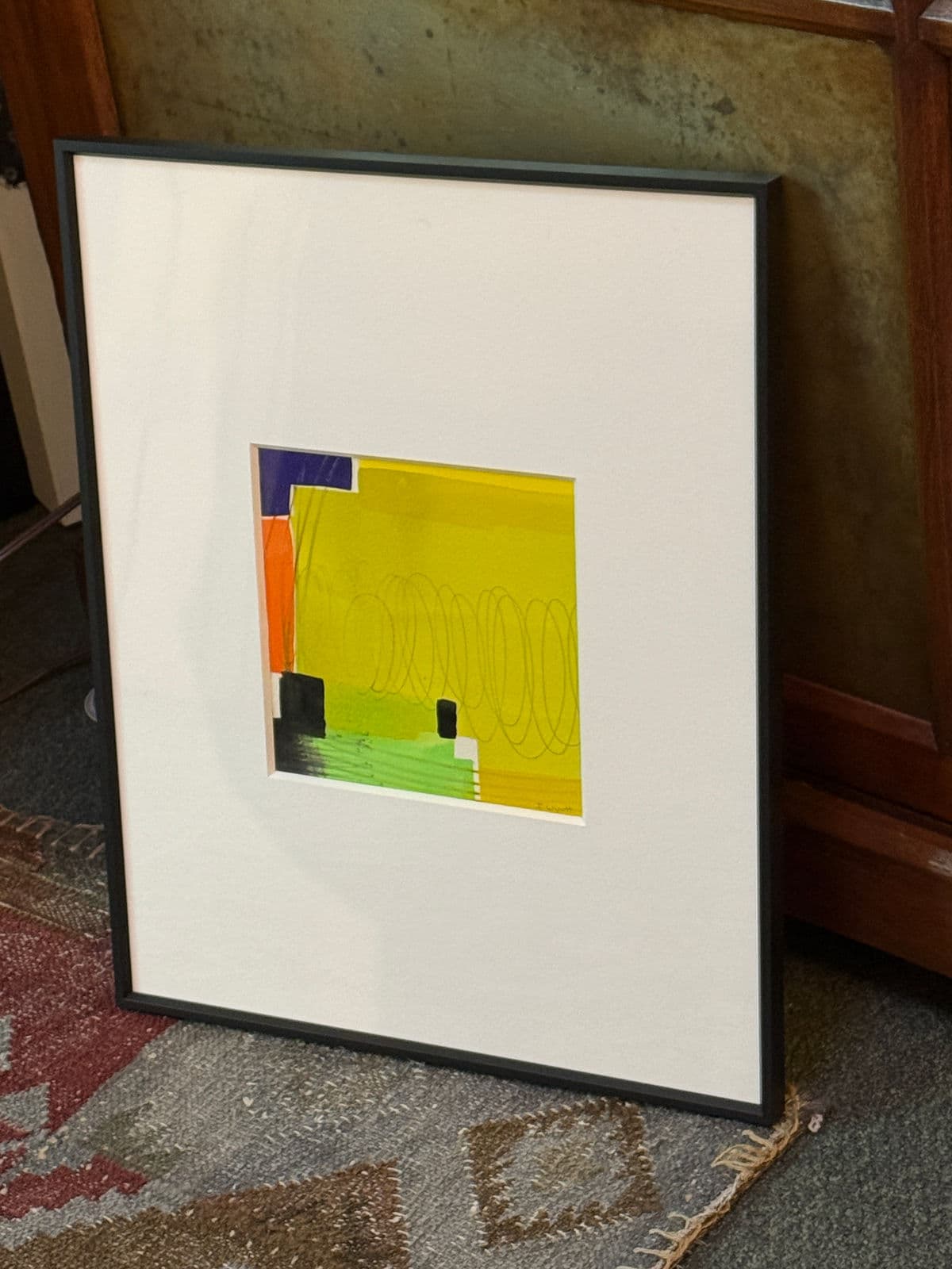 Isabel Wyatt "Yellow Colorform" Original Painting, Signed - Thumbnail 3