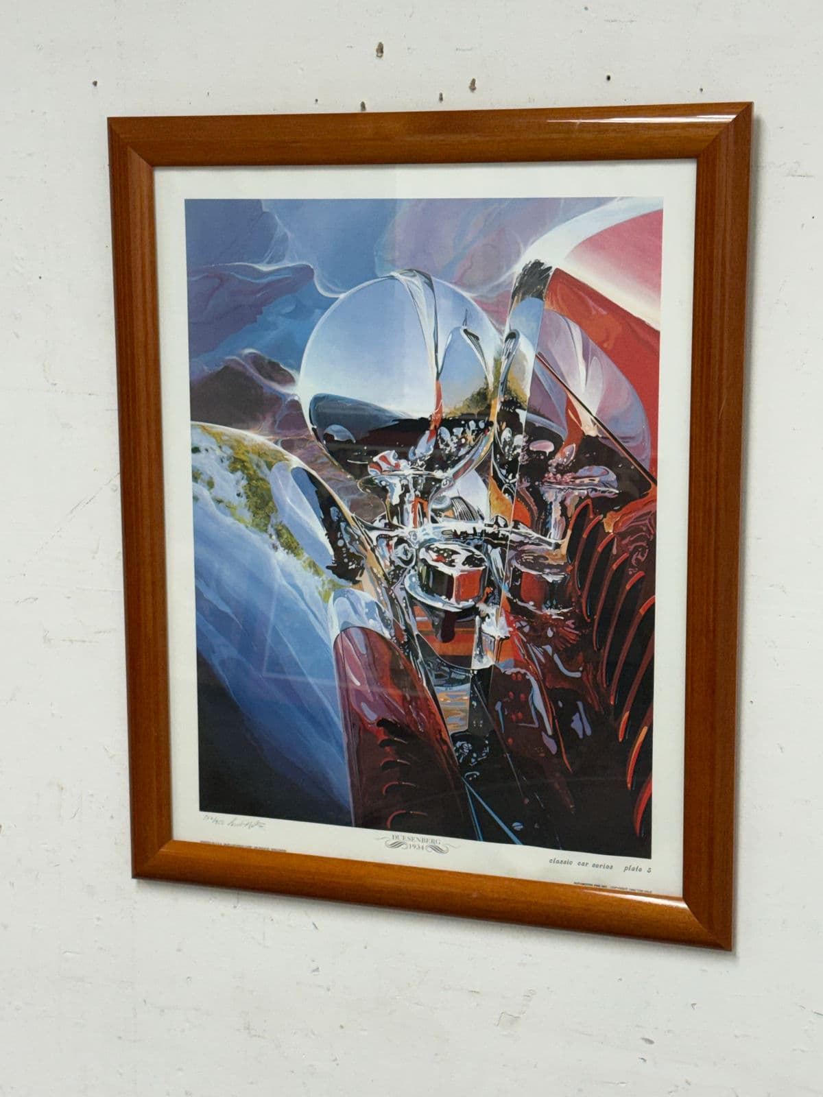 Circa 1988 Signed Tom Hale Classic Car Series Print, Framed - Thumbnail 4