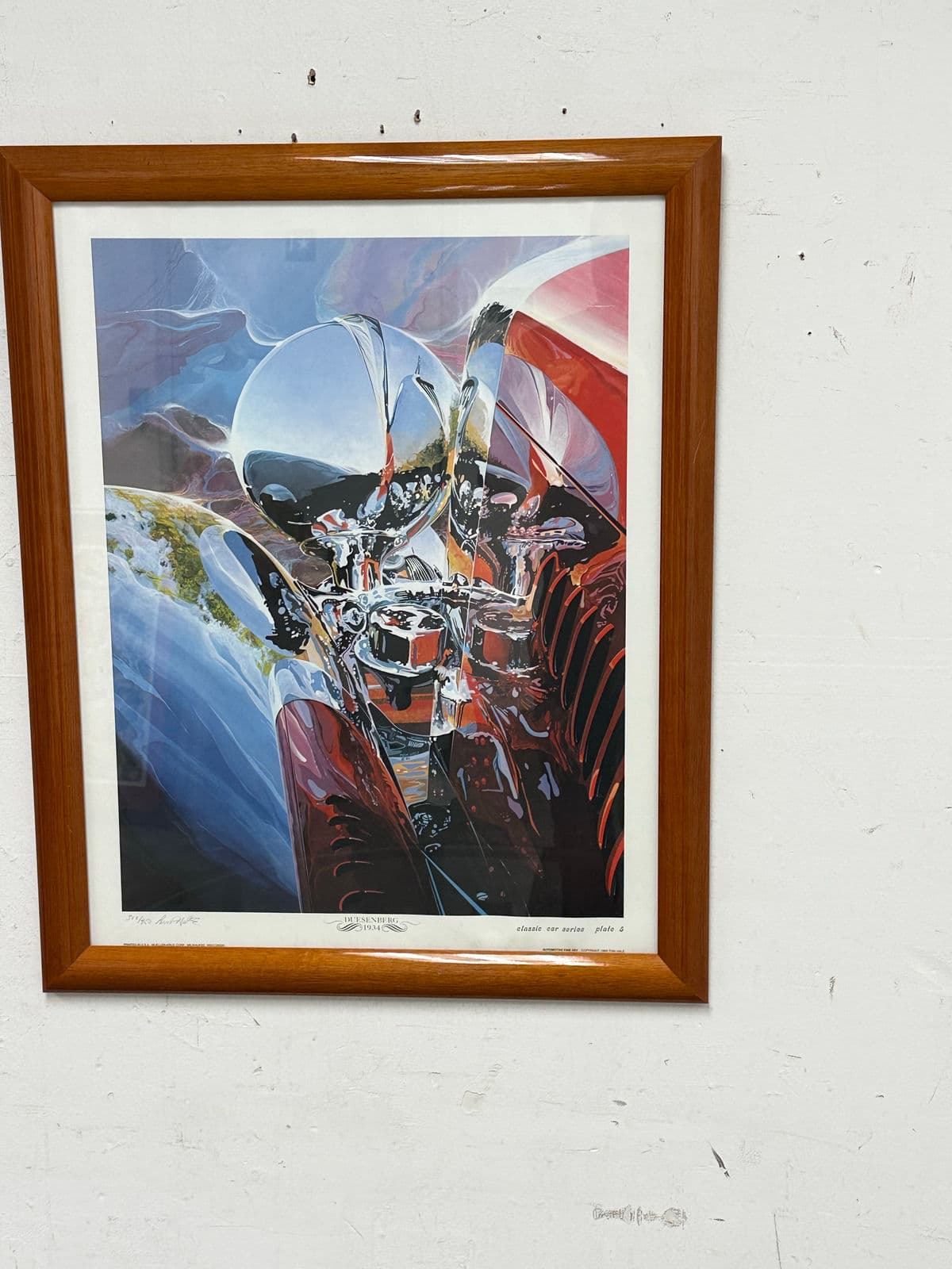 Circa 1988 Signed Tom Hale Classic Car Series Print, Framed - Thumbnail 13