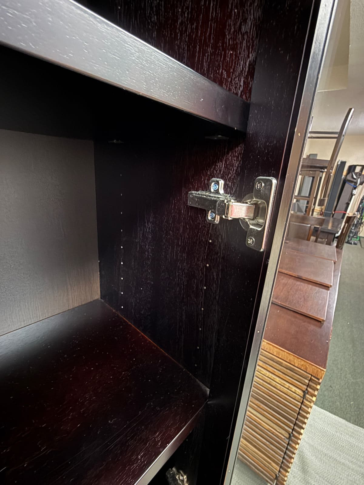 Tall Wood Display Cabinet With Glass Door and Lower Storage - Thumbnail 9