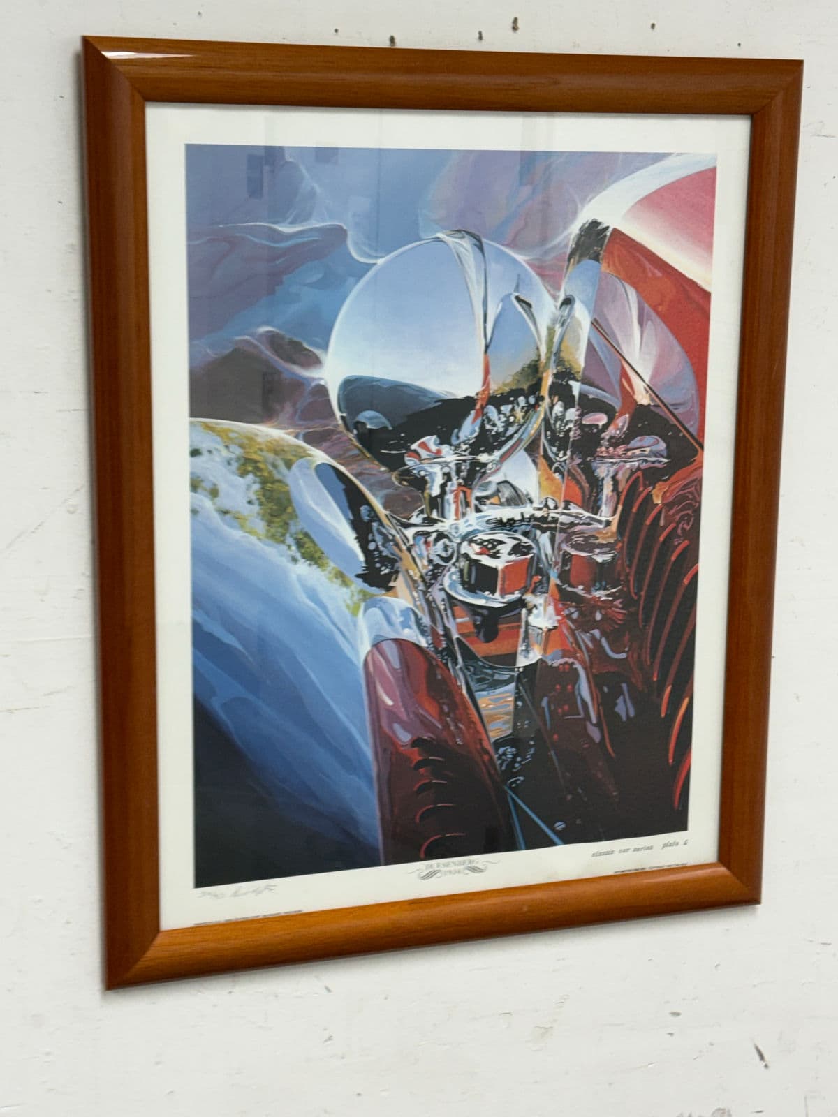 Circa 1988 Signed Tom Hale Classic Car Series Print, Framed - Thumbnail 3