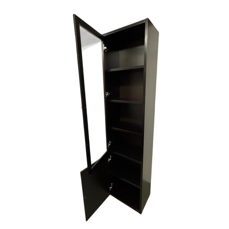 Tall Wood Display Cabinet With Glass Door and Lower Storage - Thumbnail 3