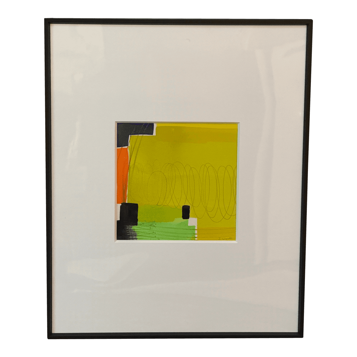 Isabel Wyatt "Yellow Colorform" Original Painting, Signed - Thumbnail 2