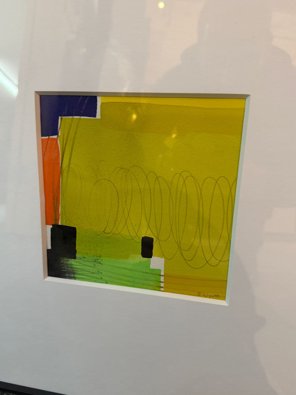 Isabel Wyatt "Yellow Colorform" Original Painting, Signed - Thumbnail 4