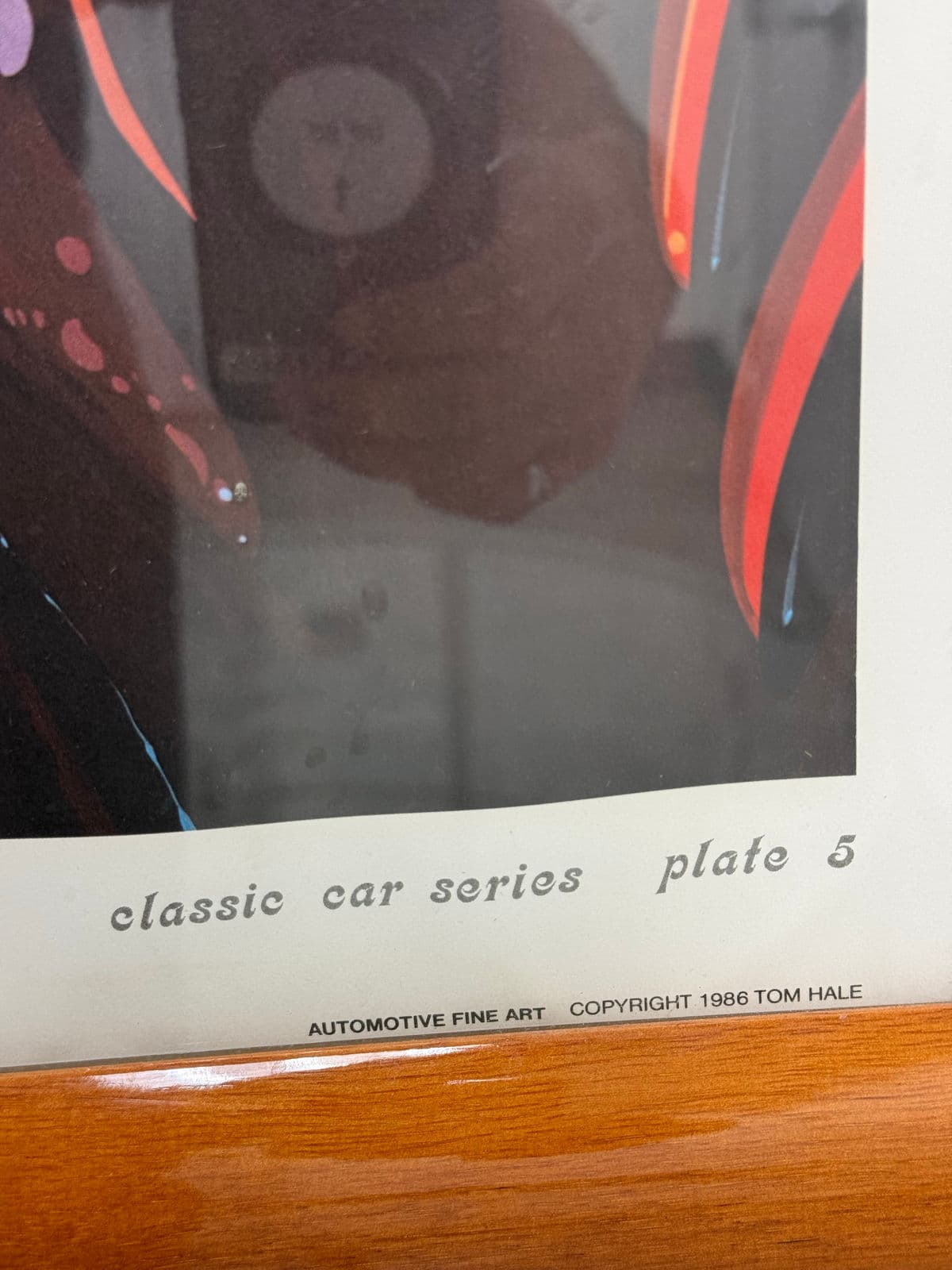 Circa 1988 Signed Tom Hale Classic Car Series Print, Framed - Thumbnail 12