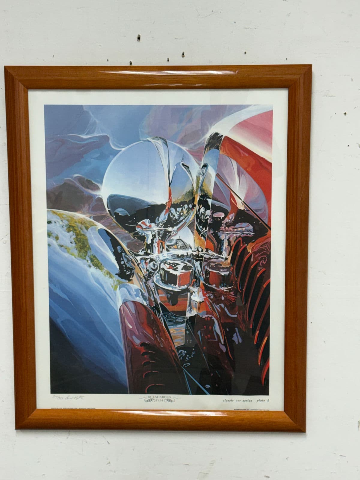 Circa 1988 Signed Tom Hale Classic Car Series Print, Framed - Thumbnail 5