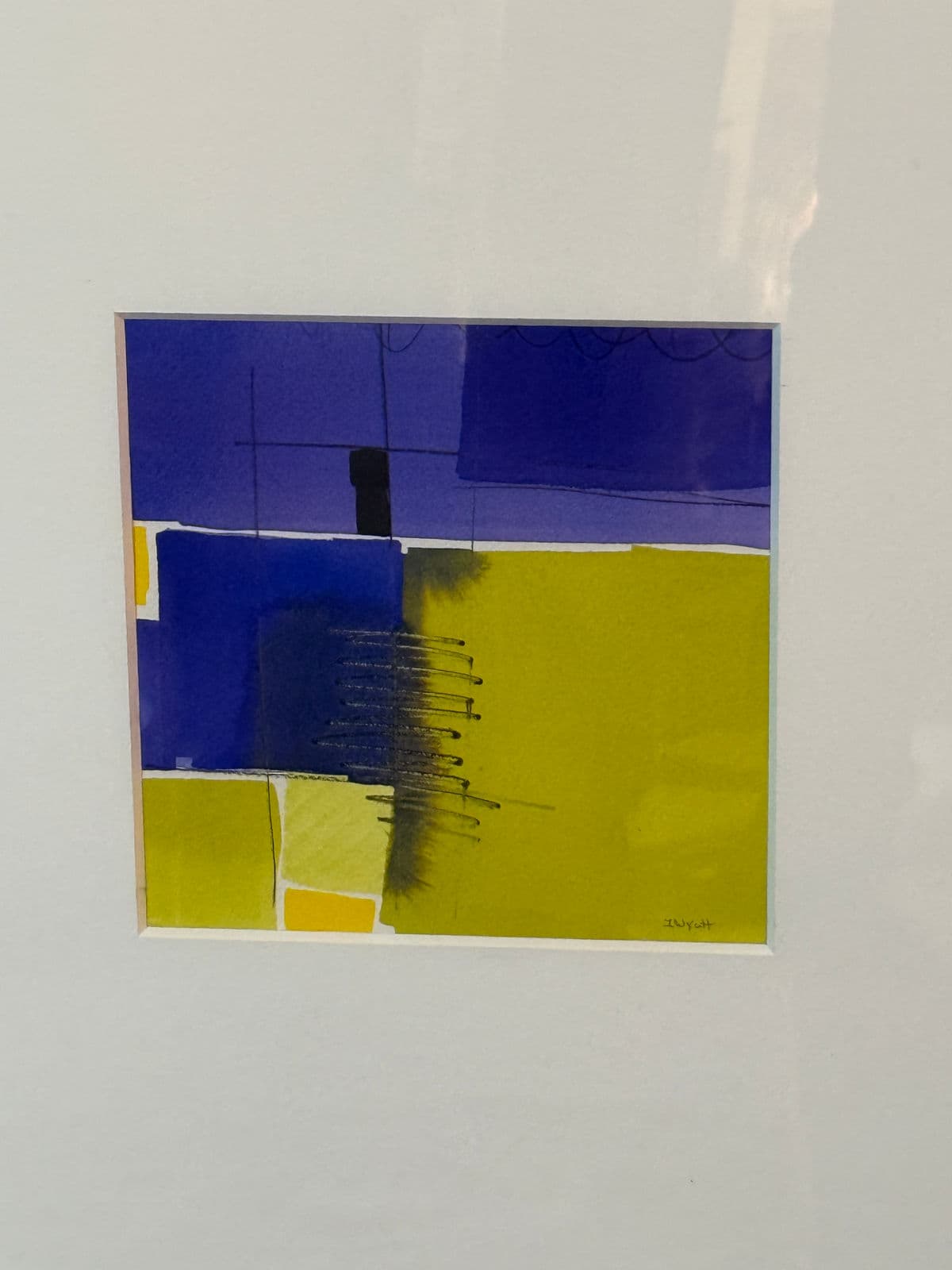 Isabel Wyatt "Blue Yellow Study" Original Painting - Thumbnail 4