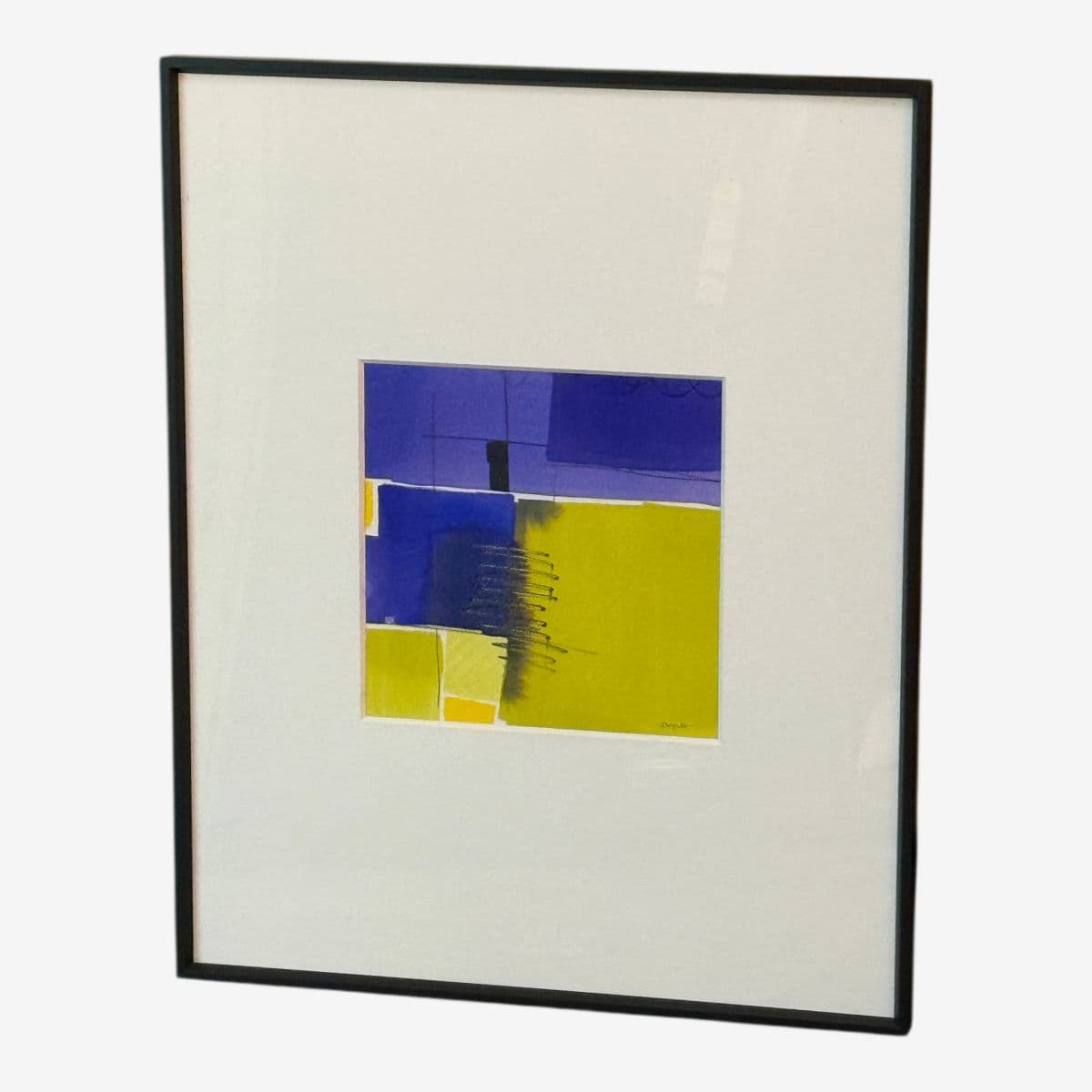 Isabel Wyatt "Blue Yellow Study" Original Painting - Image 1