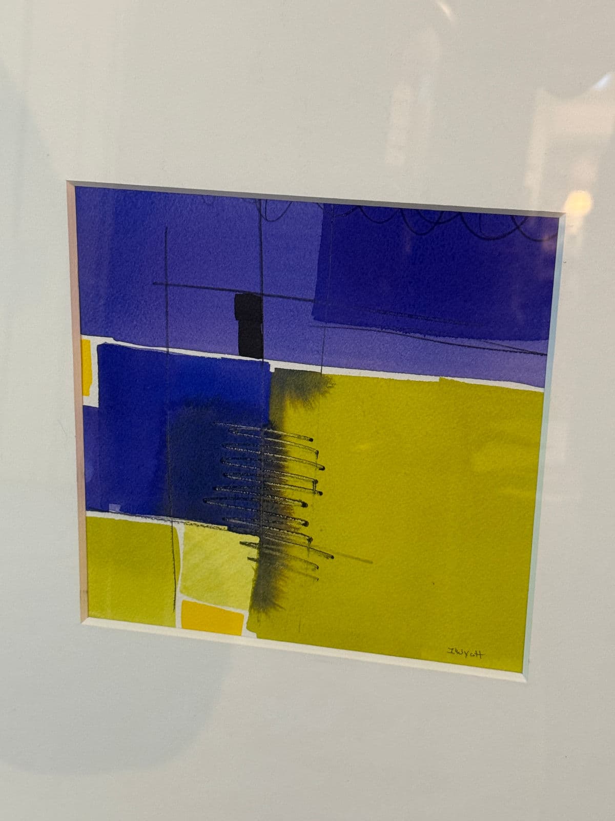 Isabel Wyatt "Blue Yellow Study" Original Painting - Thumbnail 3