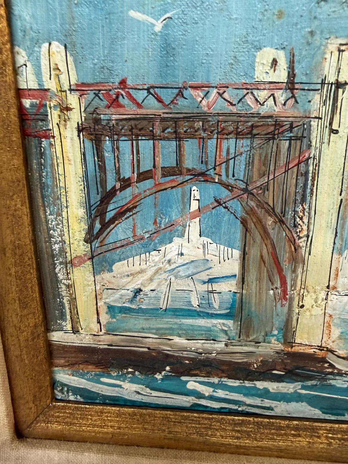 John Checkley Fort Point Landscape Painting, Framed - Thumbnail 13