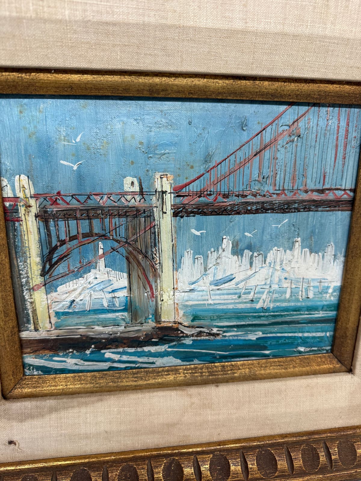 John Checkley Fort Point Landscape Painting, Framed - Thumbnail 8