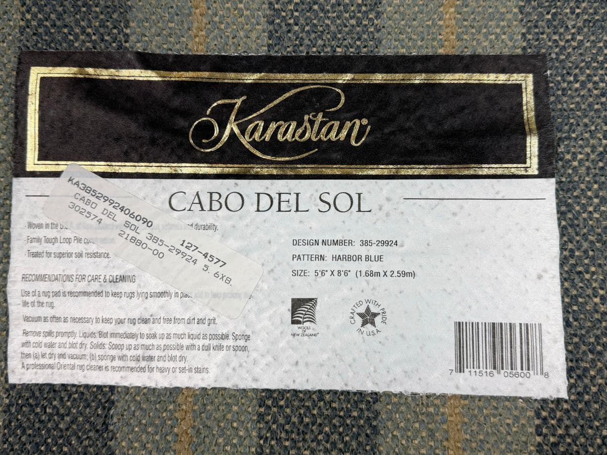 5ft 6in X 8ft 5in Karastan Cabo Del Sol Area Rug, Harbor Blue - Thumbnail 11
