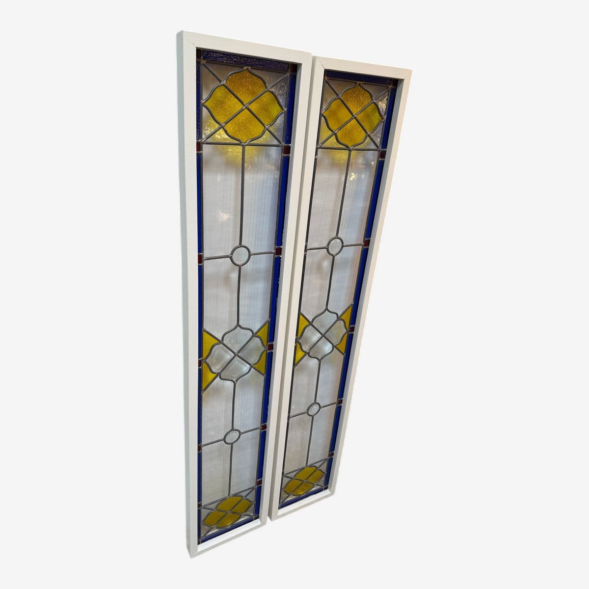 Victorian Style Stained Glass Panels, Pair - Image 1