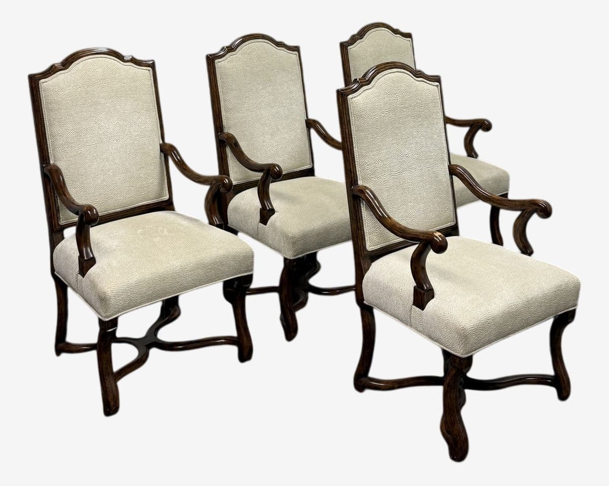 Vintage Louis XV Style Dining Armchairs, Set of Four - Image 1