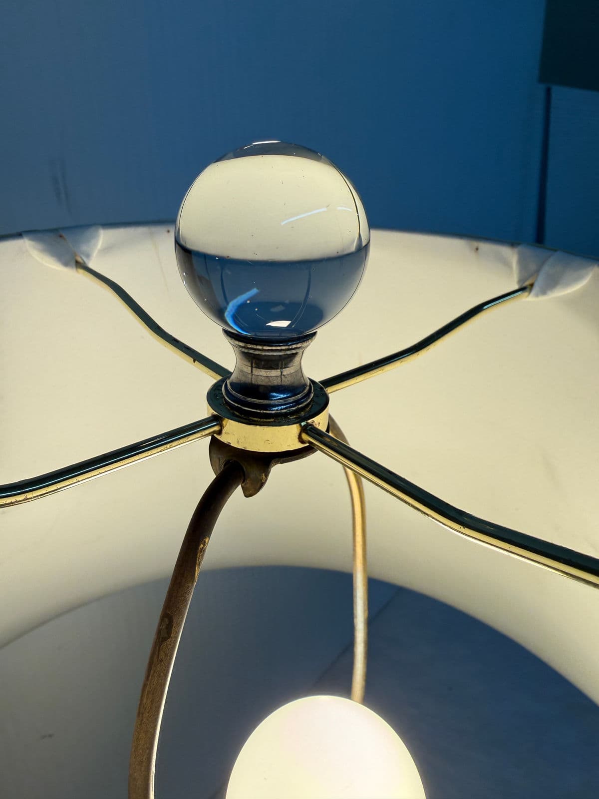 Vintage Crystal Cut Glass Table Lamp - Thumbnail 5