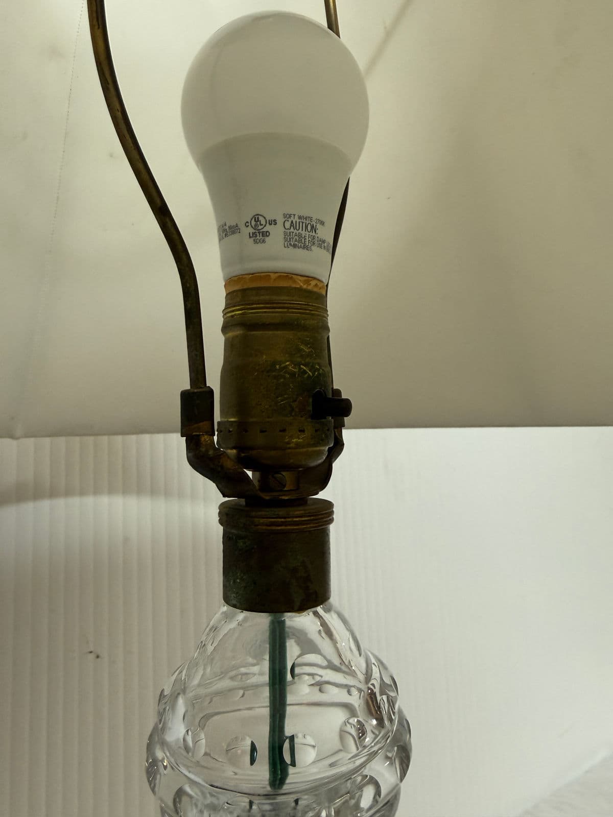 Vintage Crystal Cut Glass Table Lamp - Thumbnail 12