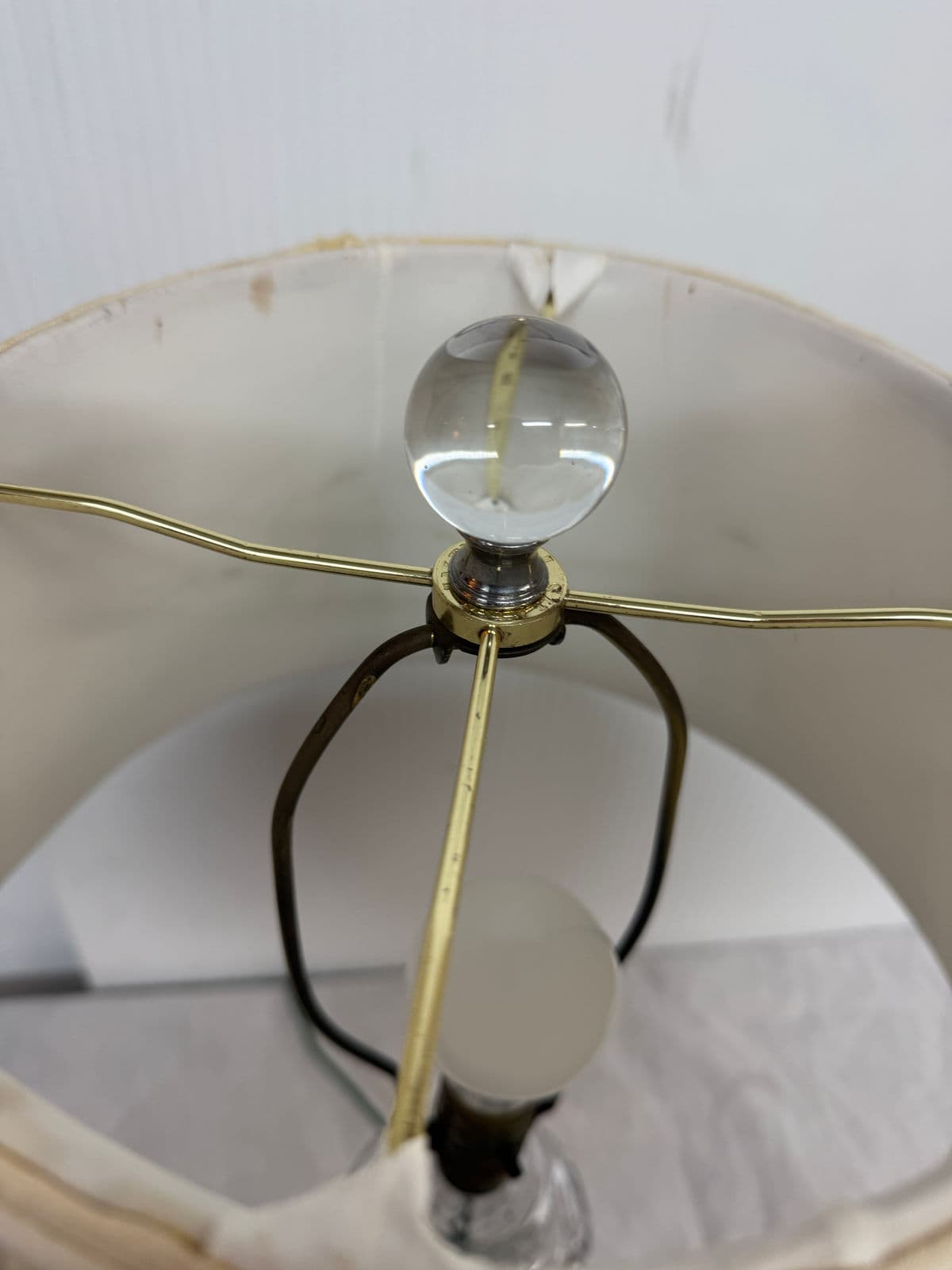 Vintage Crystal Cut Glass Table Lamp - Thumbnail 13