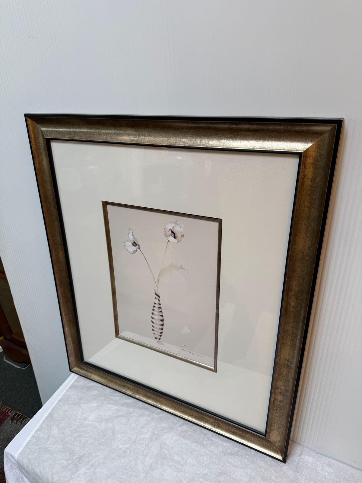 Elizabeth Jardine Striped Vase With Flowers Art Print, Signed - Thumbnail 8