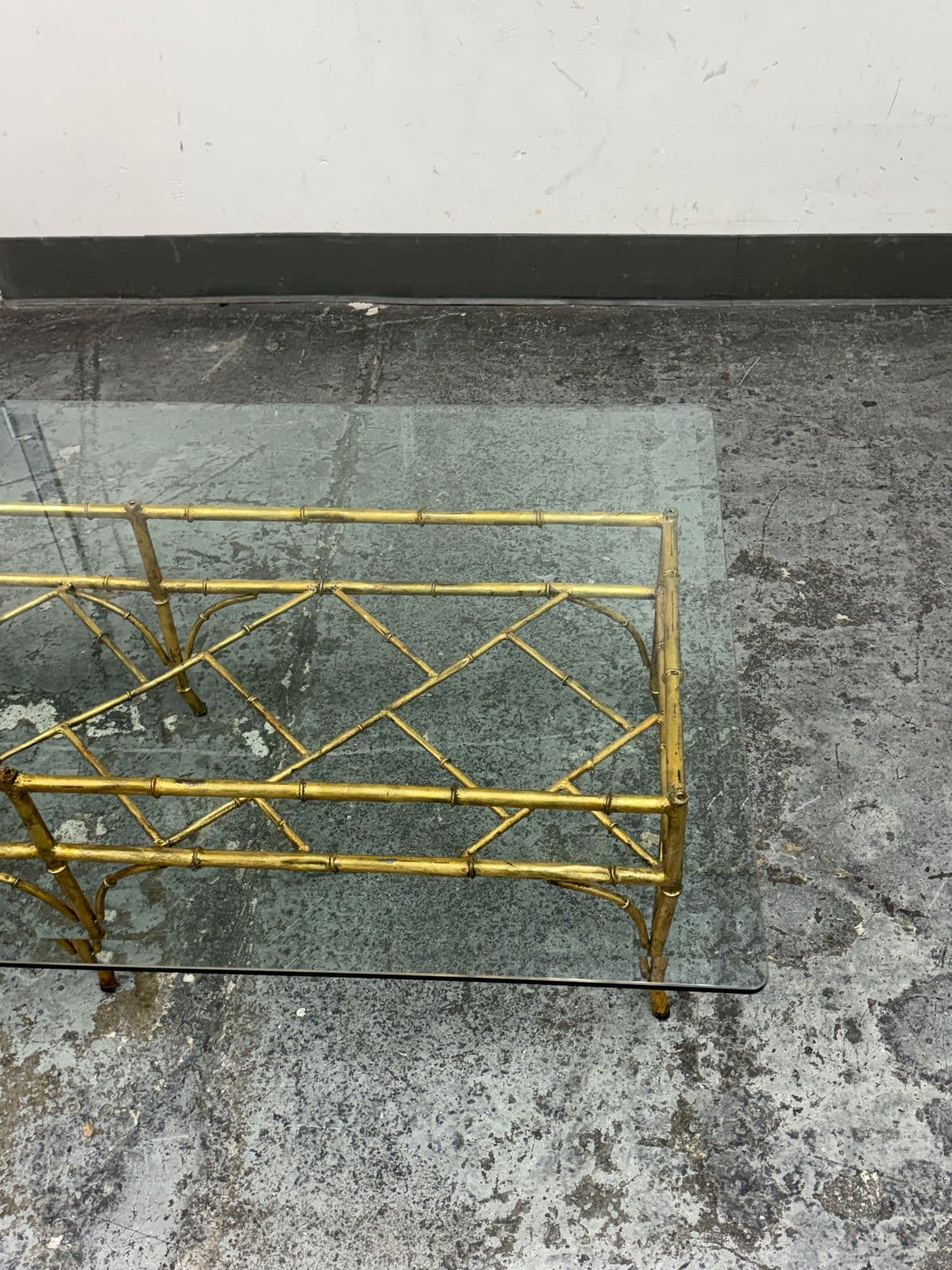 Vintage Golden Faux Bamboo Coffee Table - Thumbnail 9