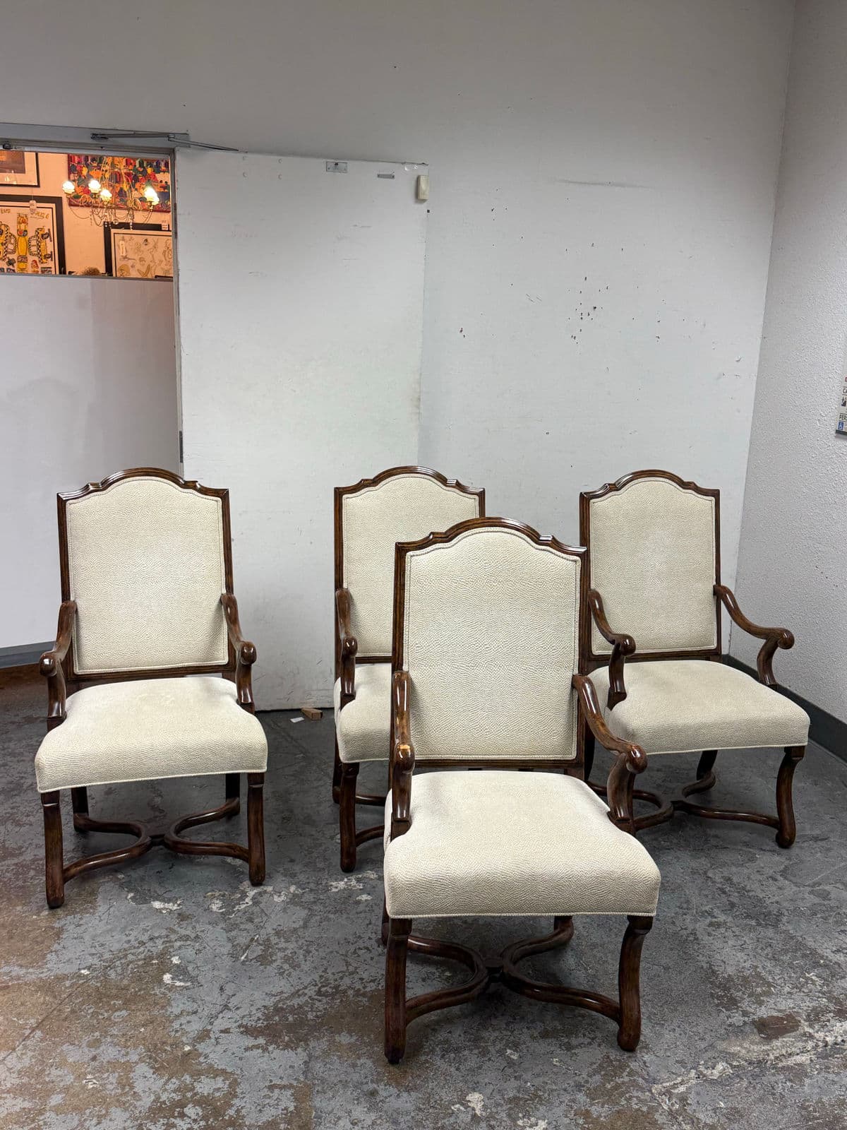 Vintage Louis XV Style Dining Armchairs, Set of Four - Thumbnail 3