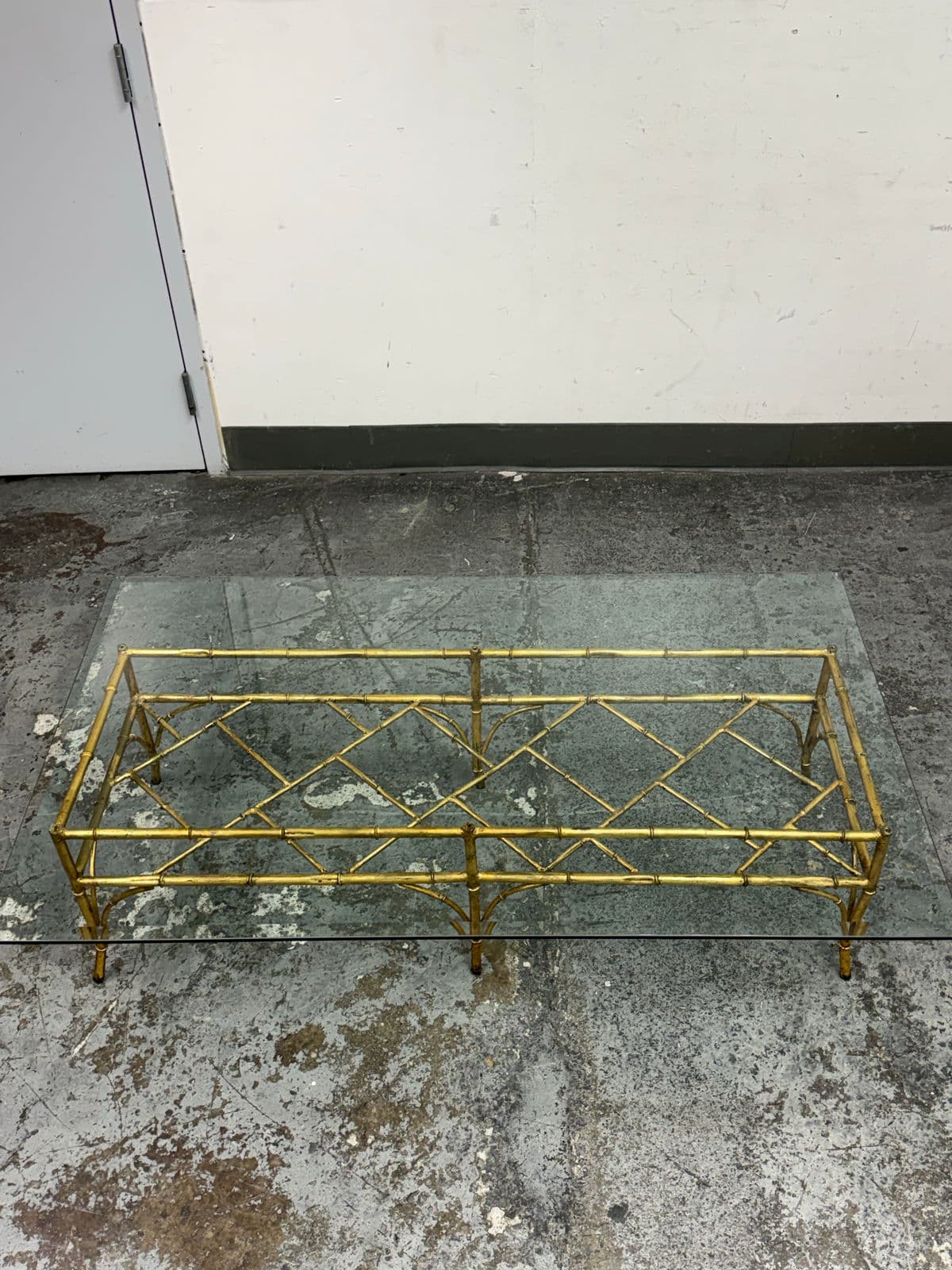 Vintage Golden Faux Bamboo Coffee Table - Thumbnail 5