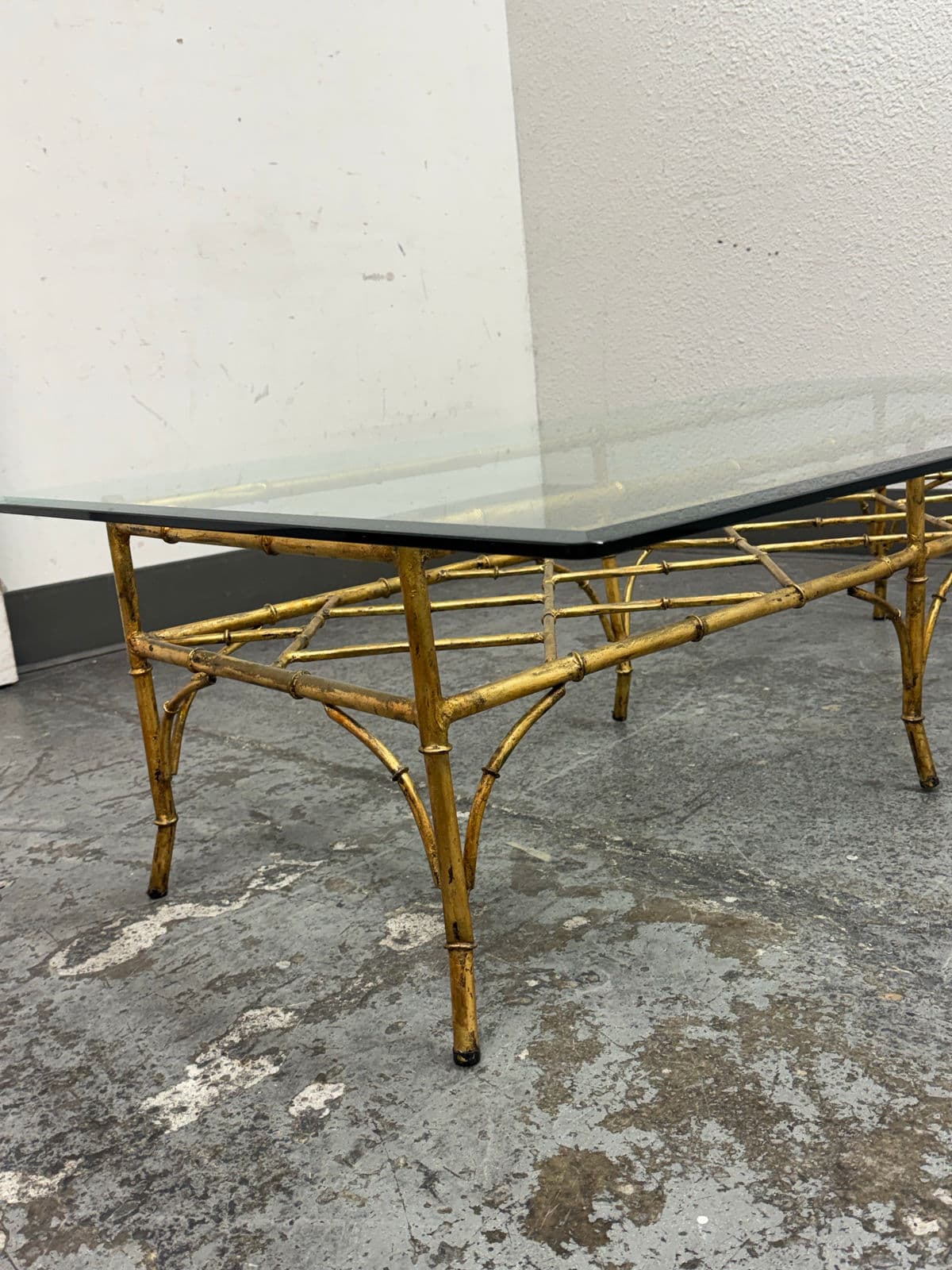 Vintage Golden Faux Bamboo Coffee Table - Thumbnail 10