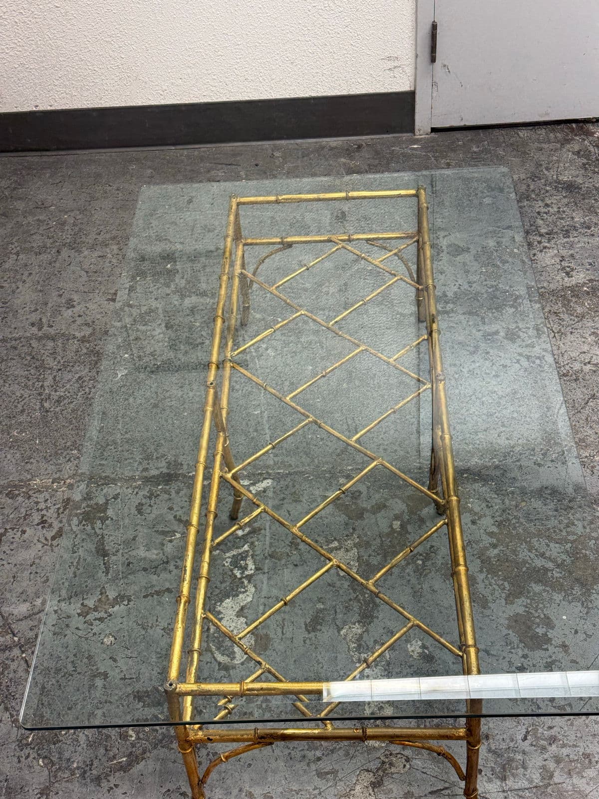 Vintage Golden Faux Bamboo Coffee Table - Thumbnail 13